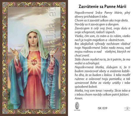 Sacred Heart of Mary - Gebetskarten Paket