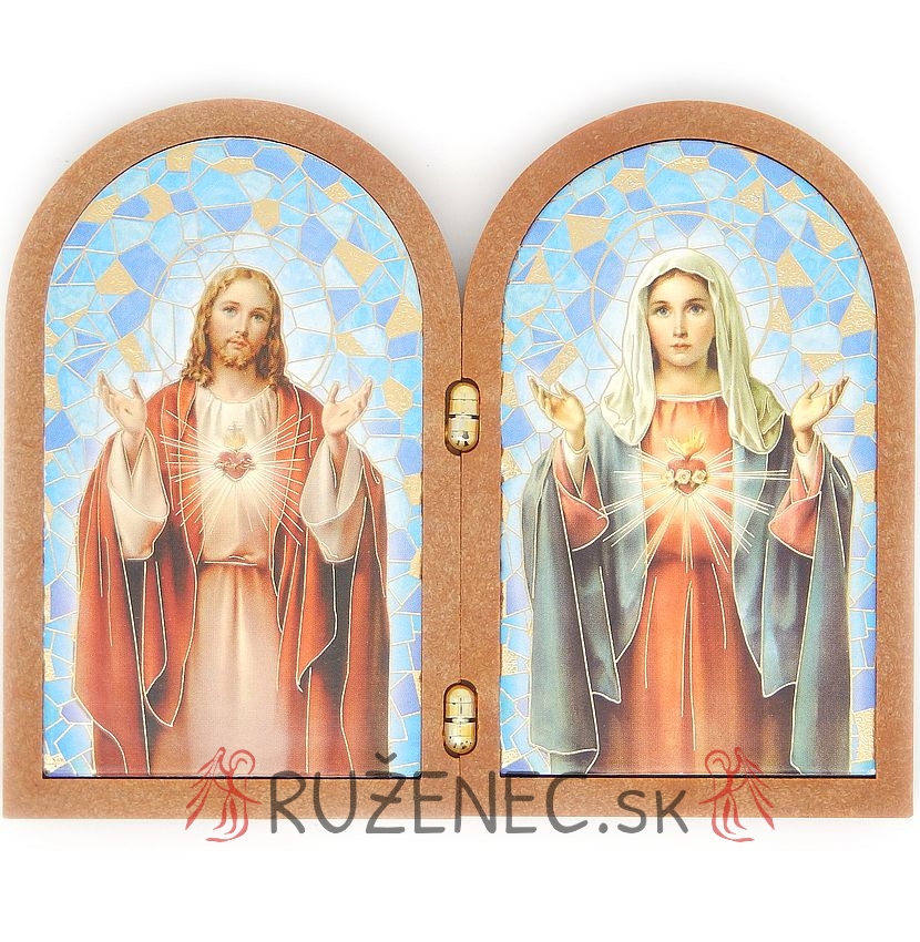 Doppelplakete 12x9.5cm - Jesus+Maria