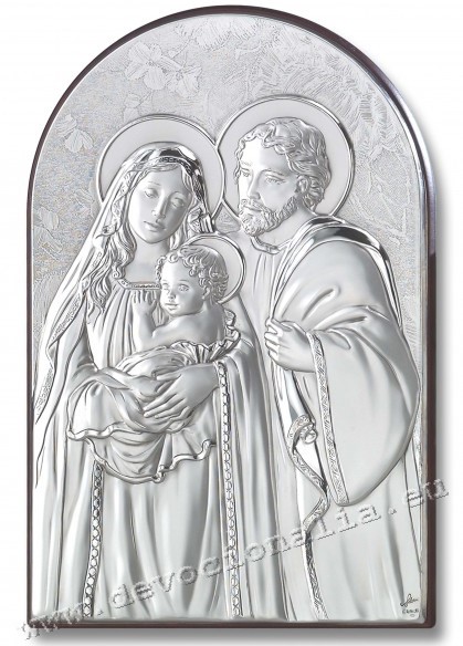Silbern Plakette 13x18cm - Heilige Familie