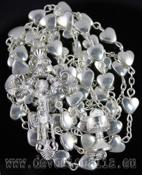 Rosenkranz Herzform Metall Perlen