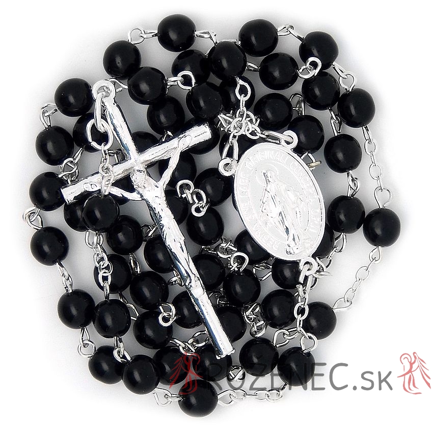 Rosenkranz - schwarze Perlen 6mm