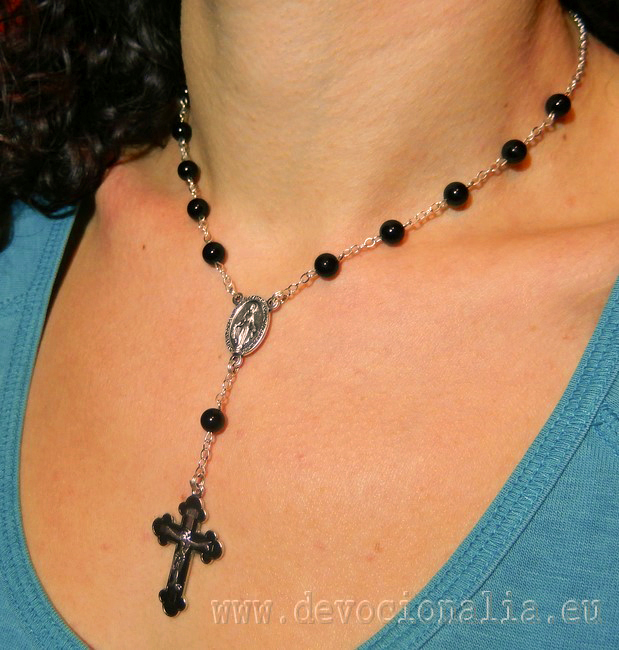 Rosenkranz - Halskette - schwarz Onyx