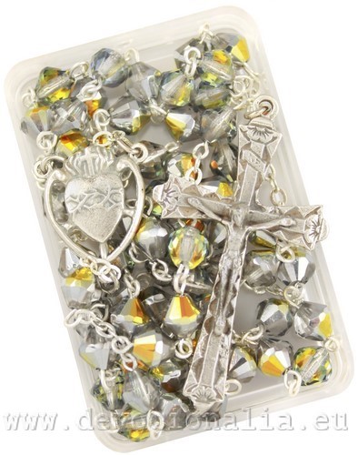 Rosenkranz - 6mm trasparent + gelb Glanz Glass Perlen