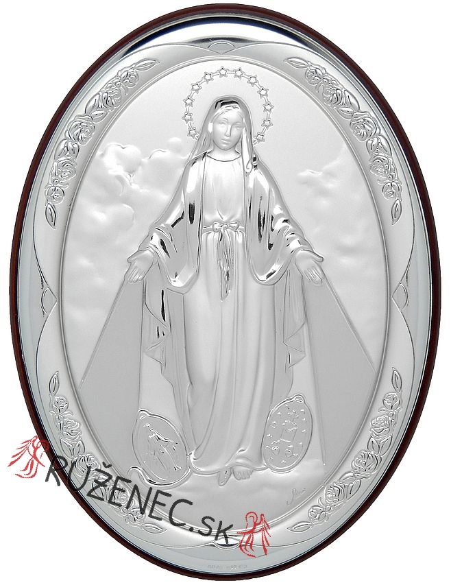 Silbern Plakette 13x18cm - Maria der Wunderttigen Medaille