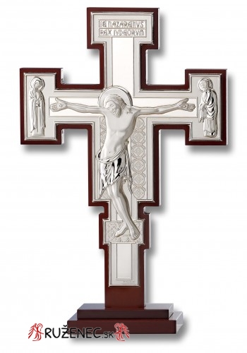 Silbern Plakette 15cm - Kreuz San Damiano