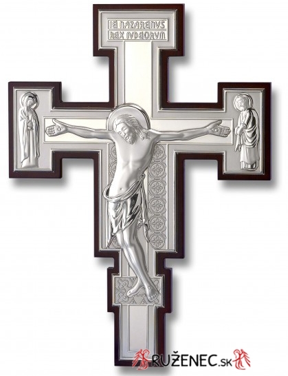 Silbern Plakette 24cm - Kreuz San Damiano