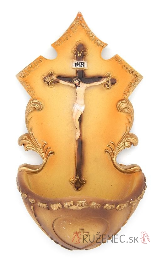 Weihwasserbecken - Kreuz mit corpus - 13cm
