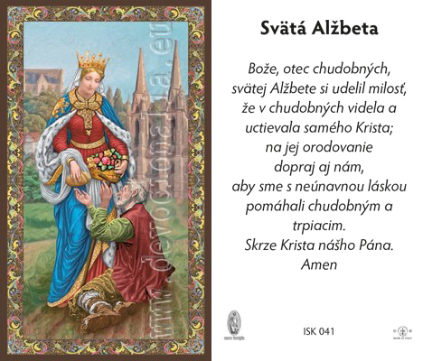 Heilige Elisabeth - Gebetskarten - 6.5x10.5cm