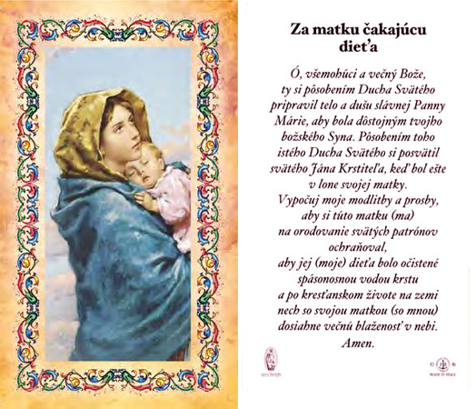 Madona mit Kind - Gebetskarten - 6.5x10.5cm