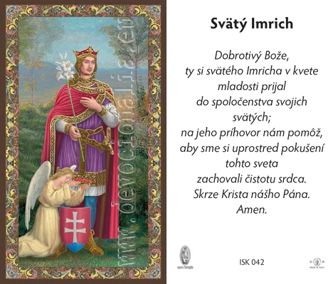 Heiliger Emericus - Gebetskarten - 6.5x10.5cm