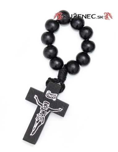 Ten beads rosary - wood black