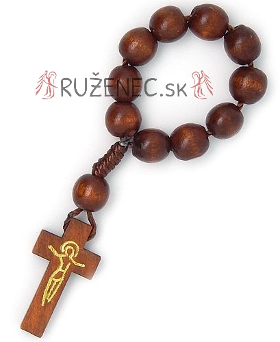 Ten beads rosary - wood brown