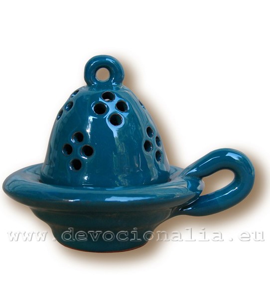 Incense burner - blue glaze