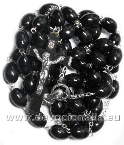 Wood Rosary  12x15m Black wood beads