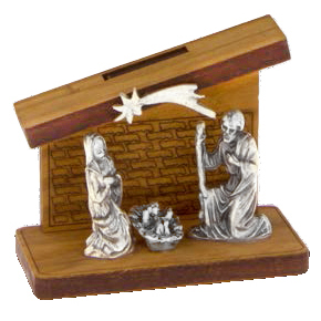 Nativity Scene - 5x6x3cm - olive-wood