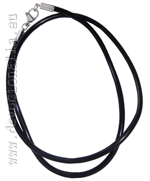 Silicon cord with clasp - 3mmx50cm