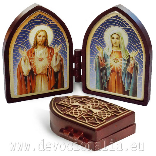 Double plaquette  8x4cm - Jesus + Mary