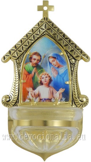 Holy water stoup in glass - S. Familia