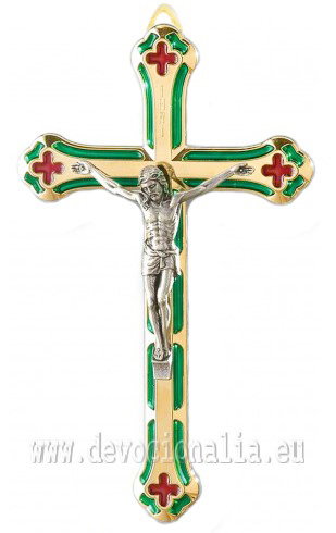 Metallic cross 17,5cm - green