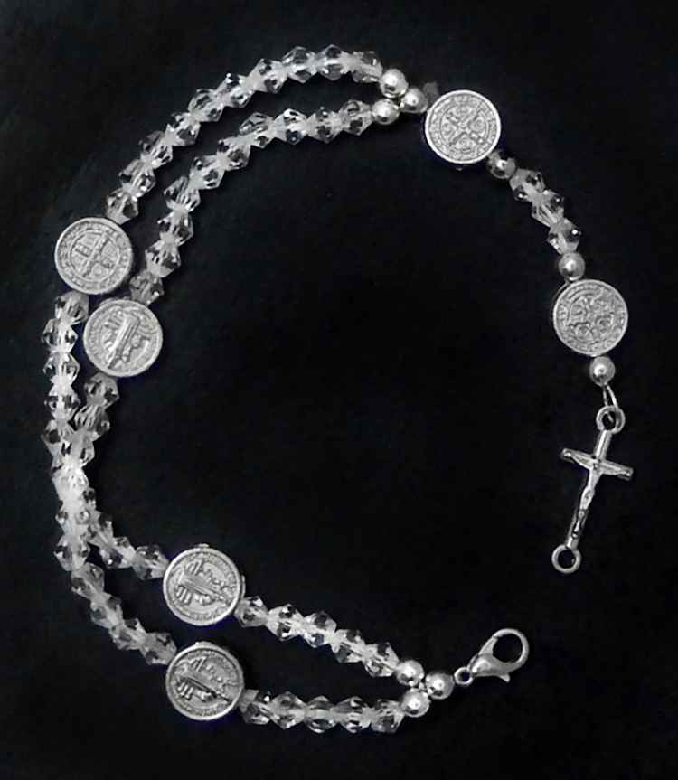 Glass Rosary Bracelet - Benedict - 5 decimal
