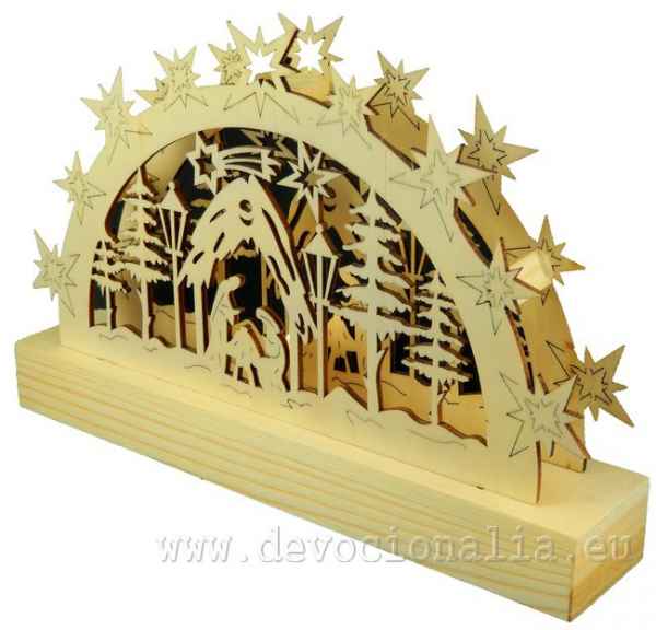 Wood Nativity Scene - 23x16cm