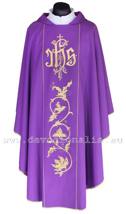 Chasuble violet - embroidery