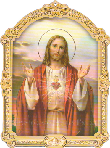 Plaquette 17x23cm - Sacred heart of Jesus