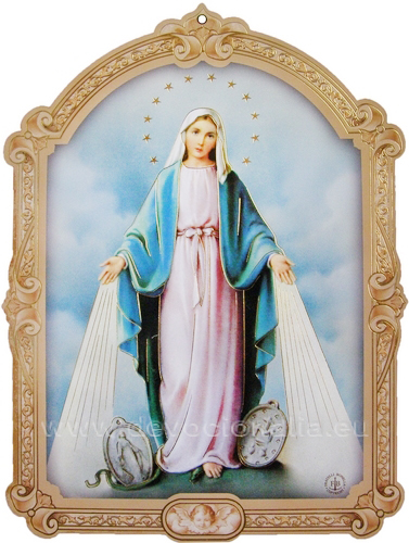 Plaquette 17x23cm - Virgin Mary of Miraculous Medal
