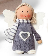 Textile angel 12 cm in box