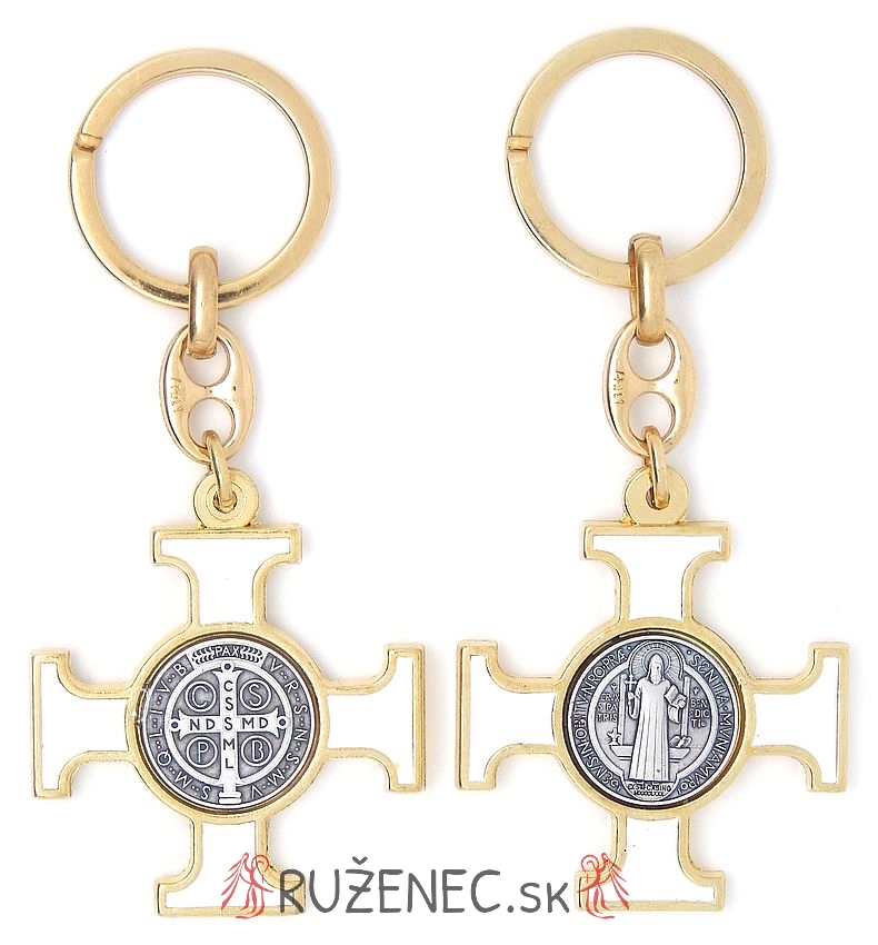 Key with Cross of St. Benedict - white
