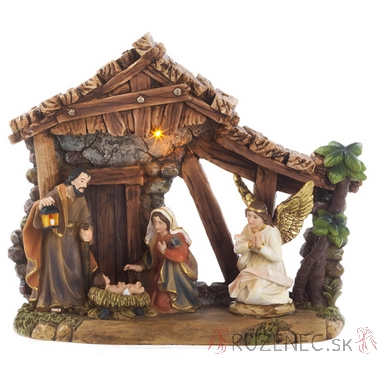 Nativity Scene - LED lights - 20x25x10cm