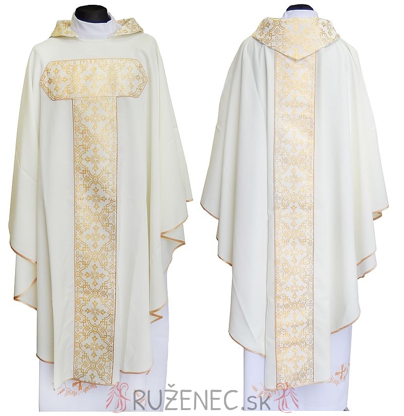 White chasuble with brocade waist