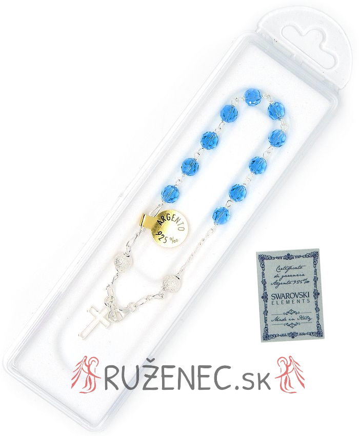 Rosary Bracelet - Swarovski - blue 6mm