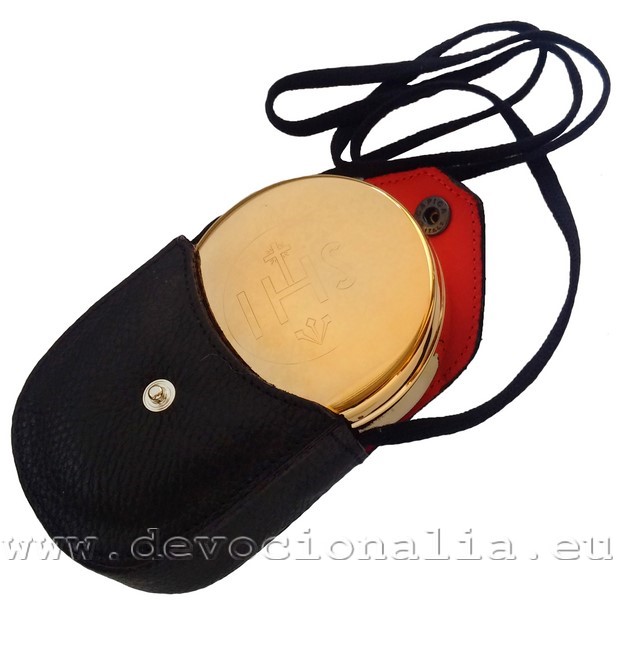 Pyx with leather case