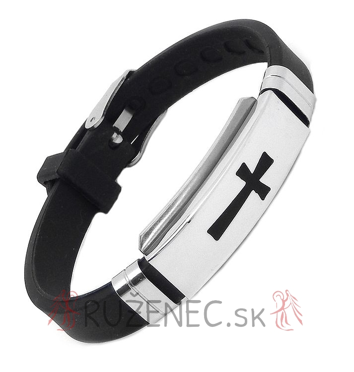 Christian Bracelet with cross - Black