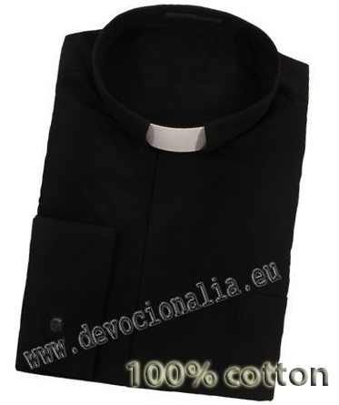 Clergy shirt - 100% cotton - black