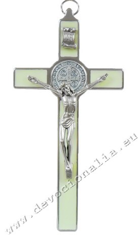 Metallic cross 20cm - St. Benedict