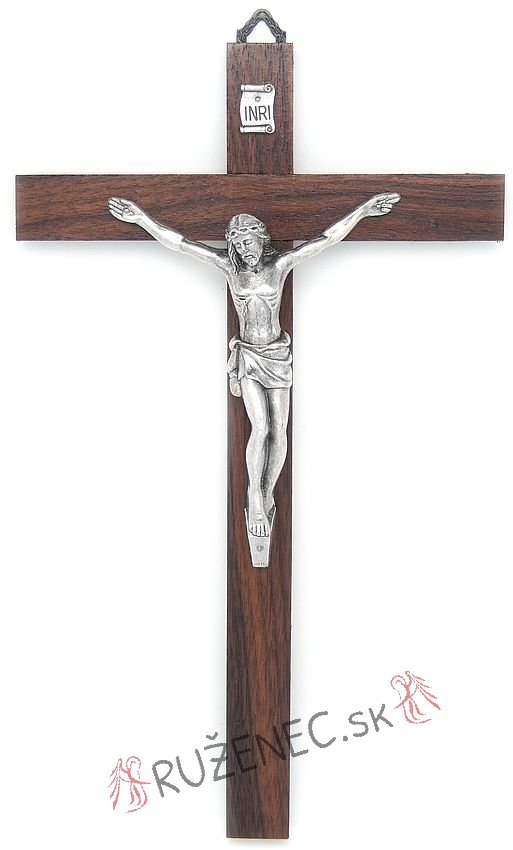 Walnut wood cross 25cm