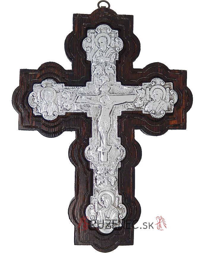 Wood cross 29cm - with metal insert