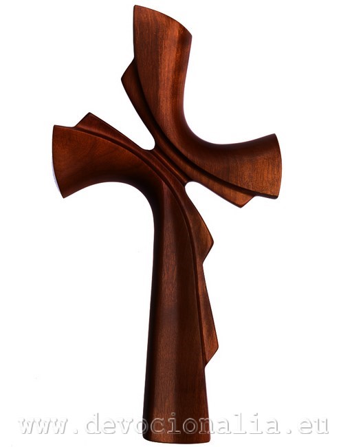 Wood crucifix 26cm - dark brown