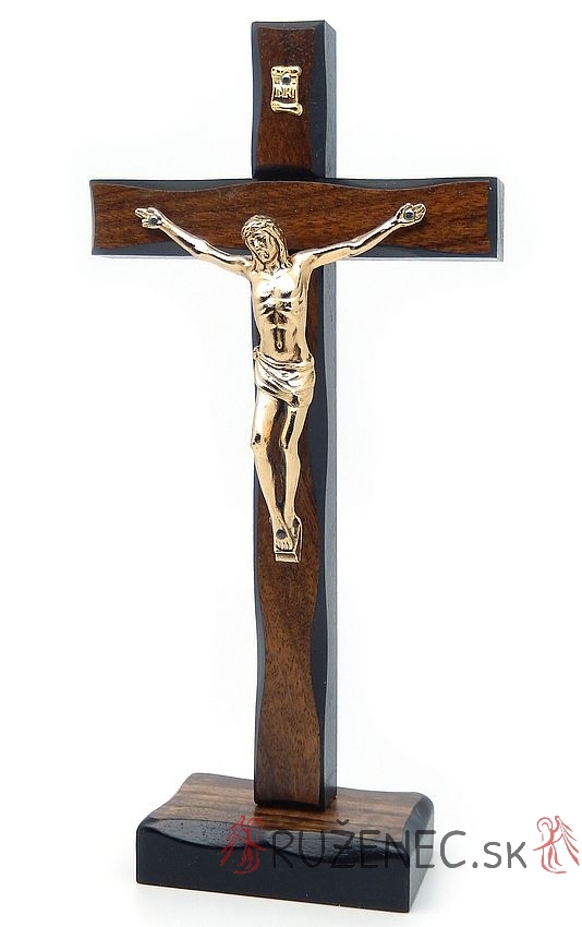 Wooden cross with base 22cm
