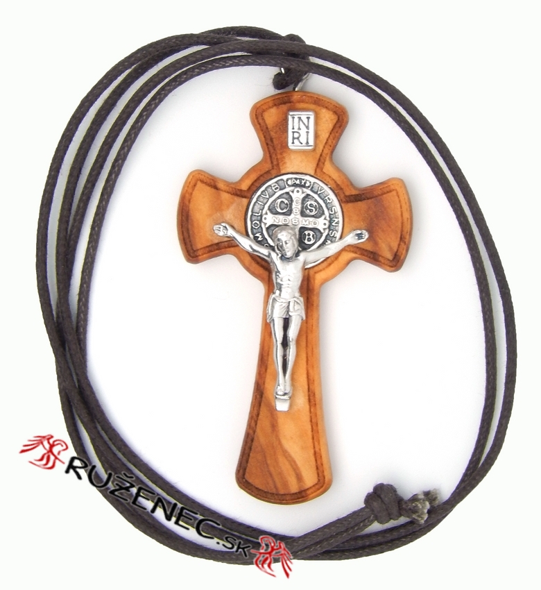 Wooden cross on a string - St. Benedict - 5cm