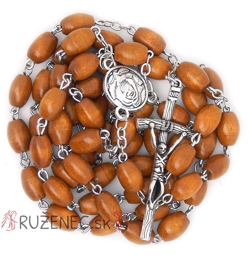 Wood Rosary - 10x12mm brown wood beads