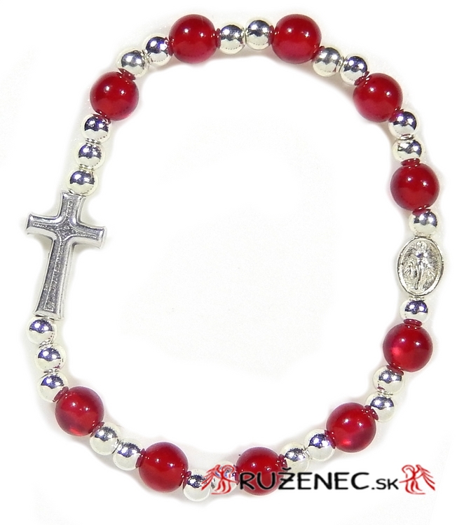 Rosary Bracelet on elastic - childrens - redpearl