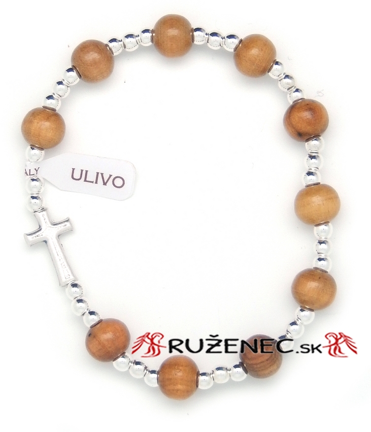 Olive wood Rosary Bracelet on elastic - 8mm