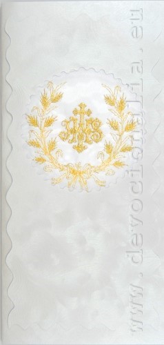 Embroidered greeting card 10x21cm - IHS - Gold