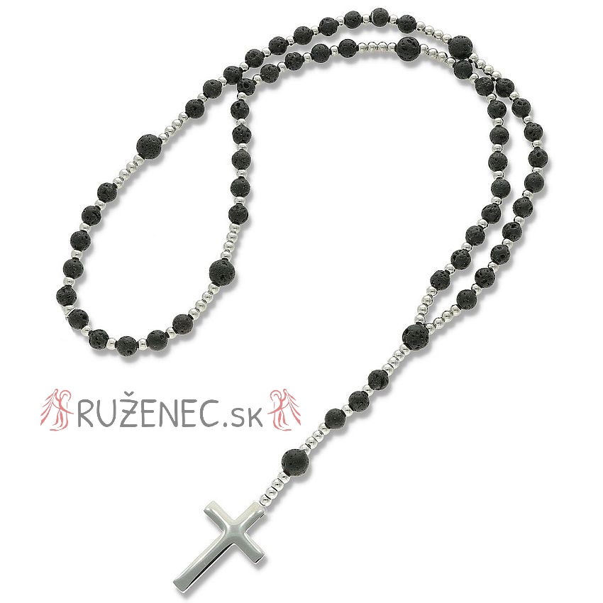 Exclusive Rosary on elastic - lava stonepearls