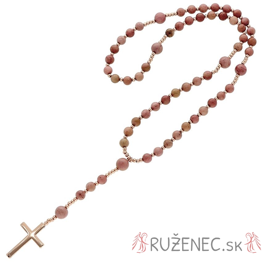 Exclusive Rosary on elastic - rodochrozitpearls