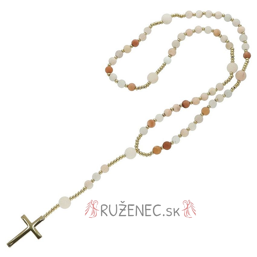 Exclusive Rosary on elastic - pink aventurinepearls