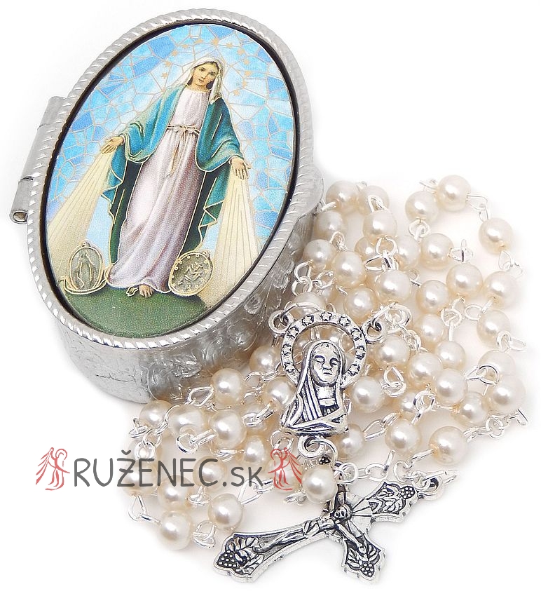 Rosary with zinc alloy box - First Communion